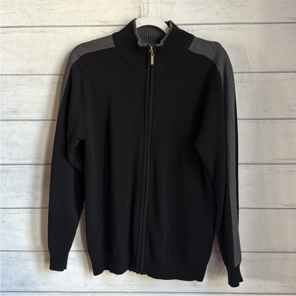 Oscar Dela Renta Black Full zip front Sweater - Picture 1 of 7
